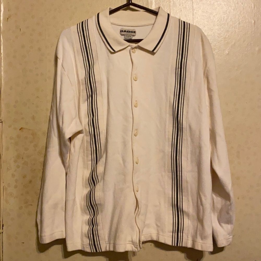 Badge Vintage Button Down sweater sz. L